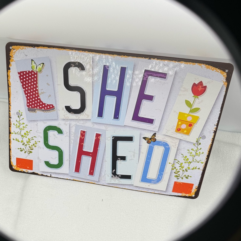 Vintage Garden And Patio-Themed Tin Signs She Sled